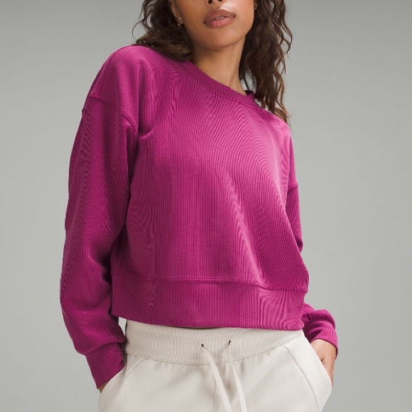 lululemon athletica Tops - Lululemon Perfectly Oversized Ribbed Crop Crew